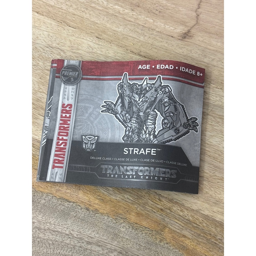 Transformers The Last Knight Strafe Deluxe Class Instruction Manual Hasbro C2963